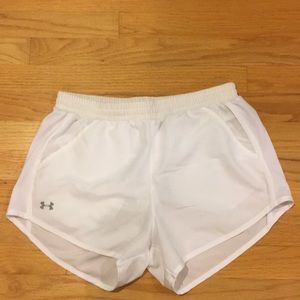 white under armour running shorts